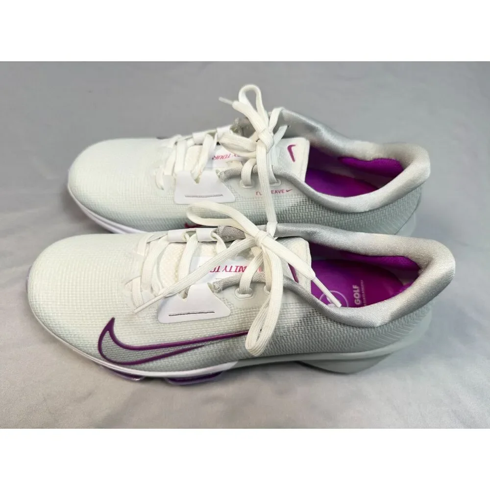 Nike Air Zoom Infinity Tour Golf Shoes White Purple FD0217-102 Size 9.5 NWOB